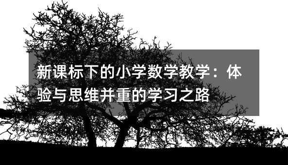 ���n��(bi��o)�µ�С�W(xu��)��(sh��)�W(xu��)�̌W(xu��)���w�(y��n)�c˼�S���صČW(xu��)��(x��)֮·